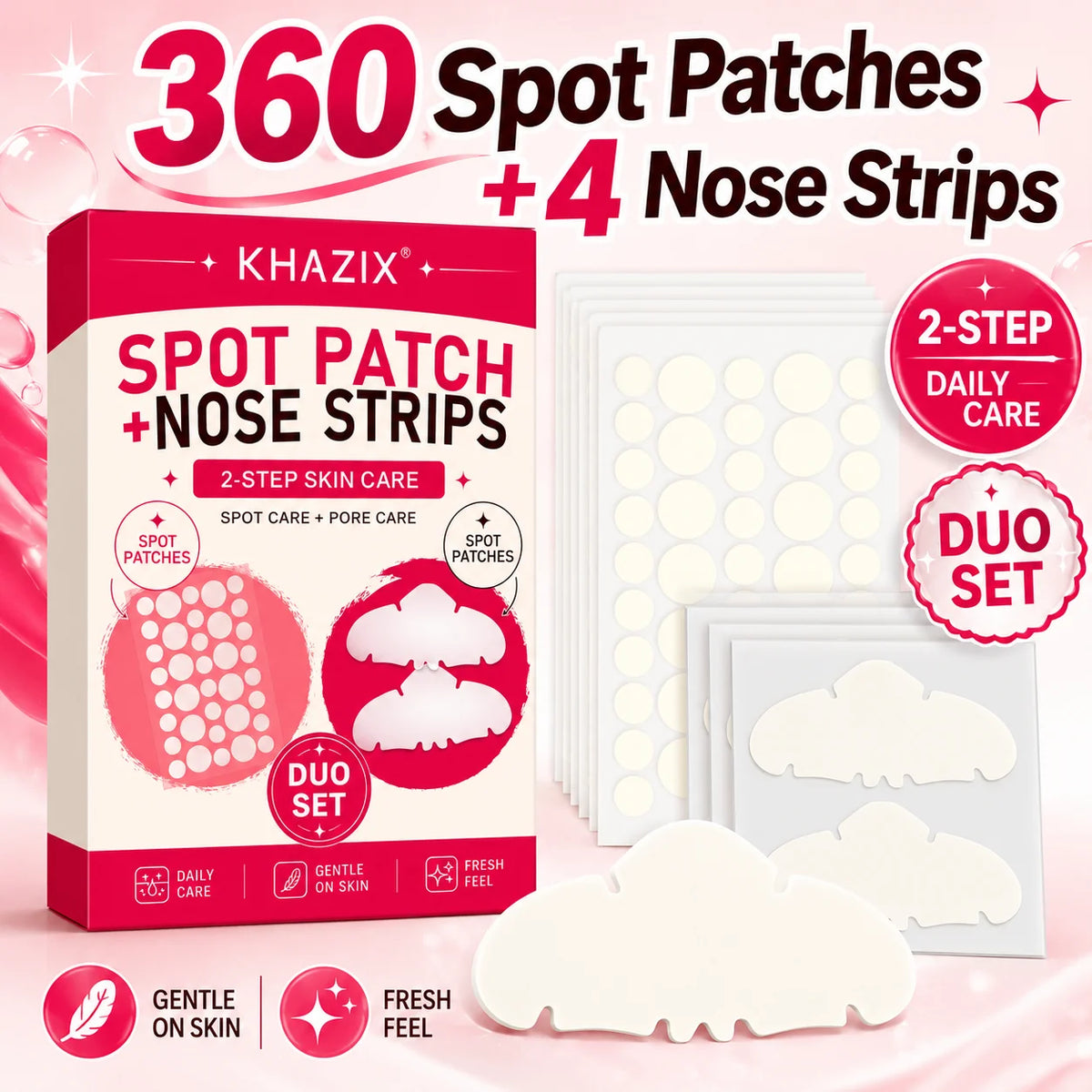 364pcs Hydrocolloid Acne Pimple Patch, Hydrocolloid Spot Stickers, Covering Zits and Defect, Nighttime Spot Stickers for Face