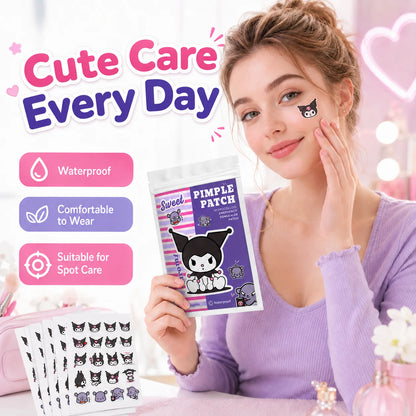 Sanrio Kuromi Hydrocolloid Pimple Patches,Cute Acne Spot Cover Stickers, Invisible Blemish Patches for Face, Day & Night, Unisex