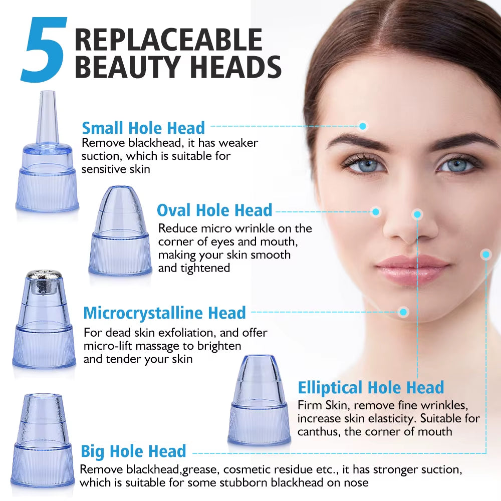 Vacuum Blackhead Remover Face Black Spots Cleaner White Dot Pimple Removal Tools Pore Acne Pimple Removal Facial Beauty Clean