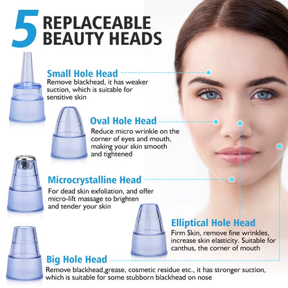 Vacuum Blackhead Remover Face Black Spots Cleaner White Dot Pimple Removal Tools Pore Acne Pimple Removal Facial Beauty Clean