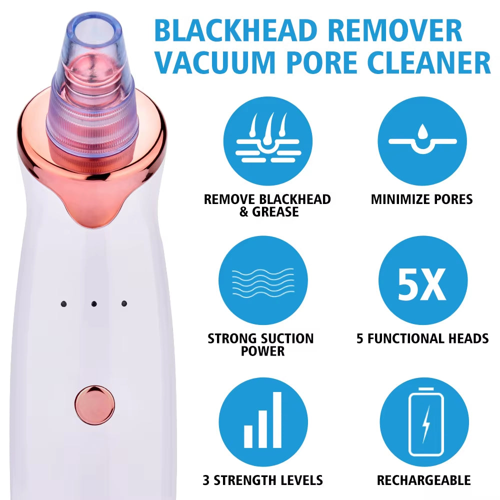 Vacuum Blackhead Remover Face Black Spots Cleaner White Dot Pimple Removal Tools Pore Acne Pimple Removal Facial Beauty Clean