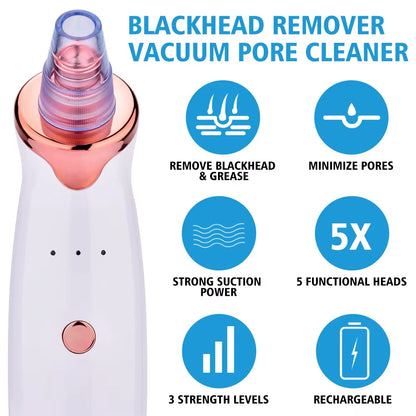 Vacuum Blackhead Remover Face Black Spots Cleaner White Dot Pimple Removal Tools Pore Acne Pimple Removal Facial Beauty Clean