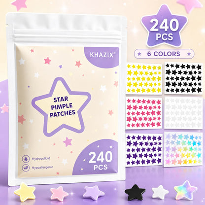 240pcs Star Pimple Patches For Face Hydrocolloid, Absorbing Cover, Tea Tree, Hydrocolloid Acne Patch, Cute Star Pimple