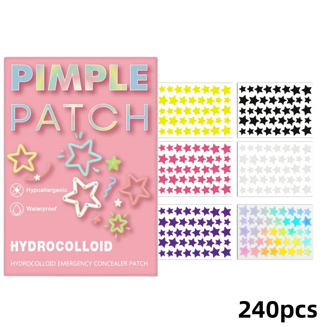 240pcs Star Pimple Patches For Face Hydrocolloid, Absorbing Cover, Tea Tree, Hydrocolloid Acne Patch, Cute Star Pimple