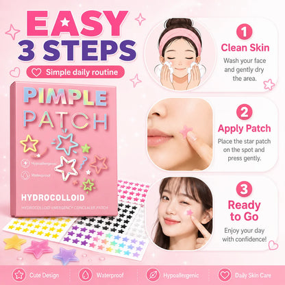 240pcs Star Pimple Patches For Face Hydrocolloid, Absorbing Cover, Tea Tree, Hydrocolloid Acne Patch, Cute Star Pimple