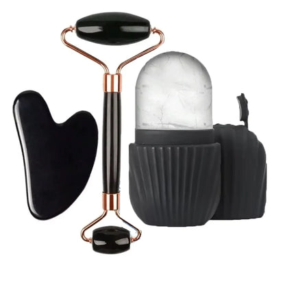 3Pcs Face Massager Kit Ice Face Roller Gua Sha Board Facial Massage Roller  Face Lifting Contouring Tools Beauty Skin Care Tools