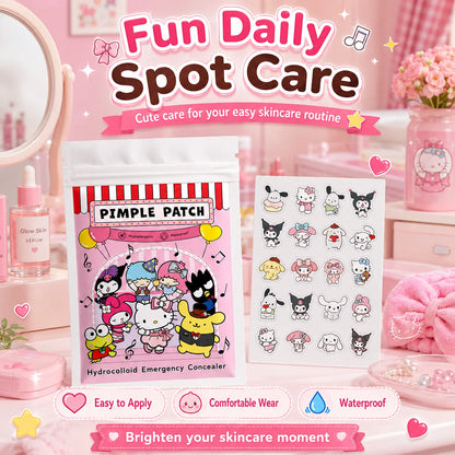 20/100pcs Hello Kitty Hydrocolloid Pimple Patch Set, Cute Cartoon Spot Stickers, Waterproof Invisible Face Care Patches