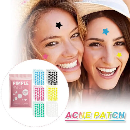 Colorful Stars Pimple Patches for Face, 240/480/1200 Counts Cute Acne Blemishes Covering Stickers Invisible Acne Patch Stickers