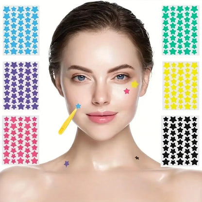 1400 Counts Coorful Hydrocolloid Star Pimple Patches for Face, Cute Acne Dots Stickers Invisible Cover Patch for Zits Blemishes