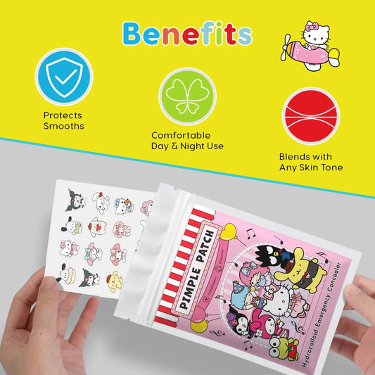 20/100pcs Hello Kitty Hydrocolloid Pimple Patch Set, Cute Cartoon Spot Stickers, Waterproof Invisible Face Care Patches