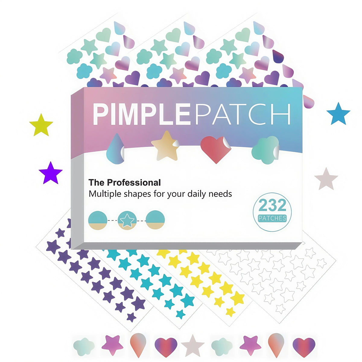 Microneedle Acne Pimple Patch 232PCS Waterproof Invisible Anti-Acne Spot Treatment Skin Repair