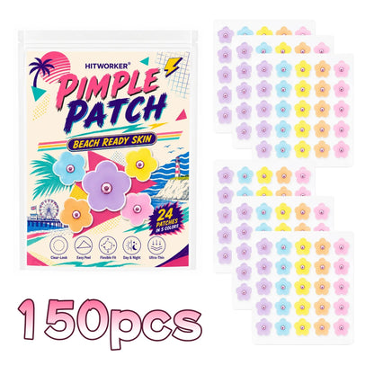 50/150 pcs HITWORKER Flower Pimple Patch, Colorful Flower Shape Patches, 5 Colors, Ultra-Thin Clear-Look Daily Care Stickers