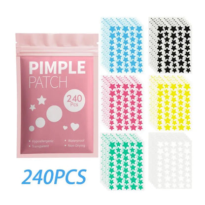 Colorful Stars Pimple Patches for Face, 240/480/1200 Counts Cute Acne Blemishes Covering Stickers Invisible Acne Patch Stickers