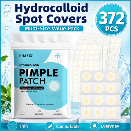 372PCS Hydrocolloid Acne Pimple Patch, Hydrocolloid Spot Stickers, Covering Zits and Defect, Nighttime Spot Stickers for Face
