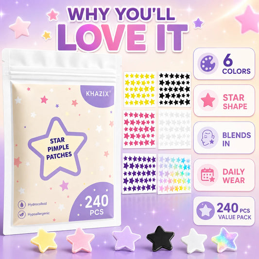 240pcs Star Pimple Patches For Face Hydrocolloid, Absorbing Cover, Tea Tree, Hydrocolloid Acne Patch, Cute Star Pimple