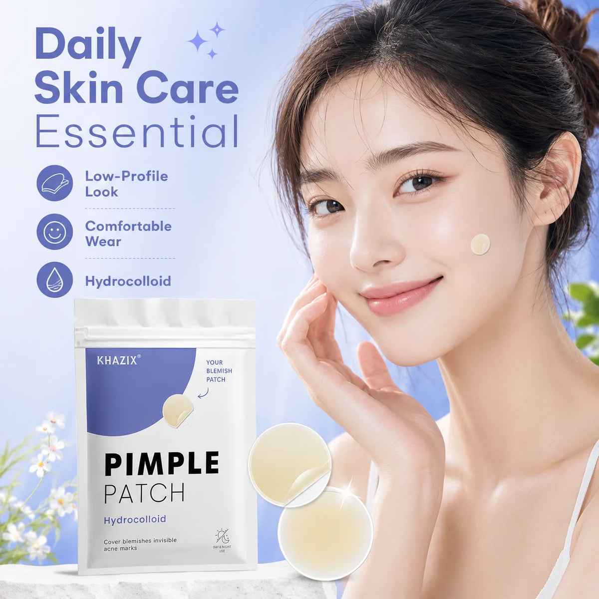 372PCS Hydrocolloid Acne Pimple Patch, Hydrocolloid Spot Stickers, Covering Zits and Defect, Nighttime Spot Stickers for Face