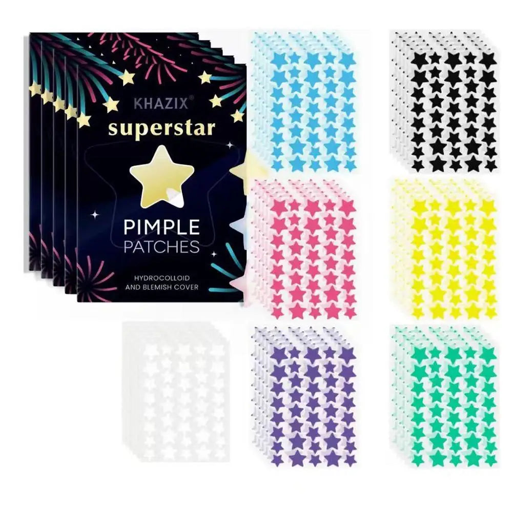 1400 Counts Coorful Hydrocolloid Star Pimple Patches for Face, Cute Acne Dots Stickers Invisible Cover Patch for Zits Blemishes