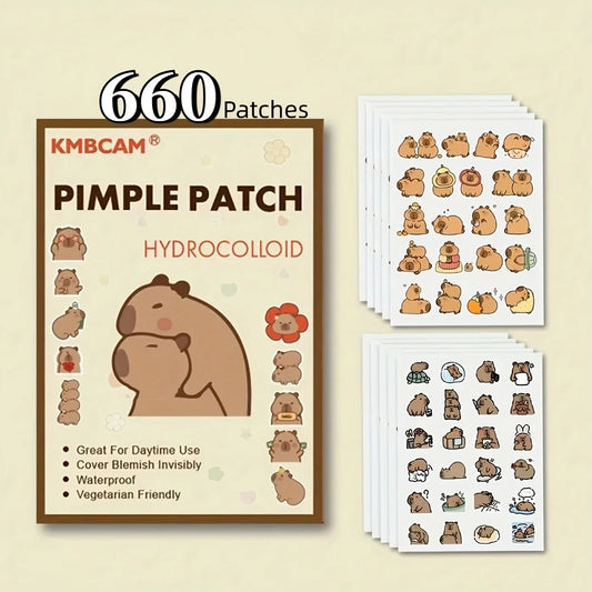 Capybara Shaped Pimple Patches, Facial Cover - Fragrance-Free, Paraben-Unisex Adult, All Skin Types Compatible, Skin Care Patch,