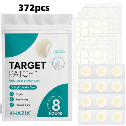 372PCS Hydrocolloid Acne Pimple Patch, Hydrocolloid Spot Stickers, Covering Zits and Defect, Nighttime Spot Stickers for Face
